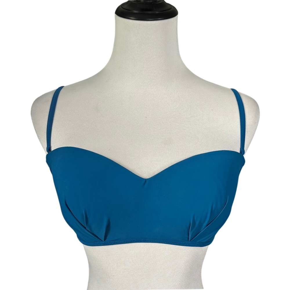 Profile by Gottex Bikini Swim Top Size 8 Blue Sweetheart Neckline